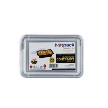 Hotpack Black Base Rectangular Container 16 oz with Lids 5 Pieces 2
