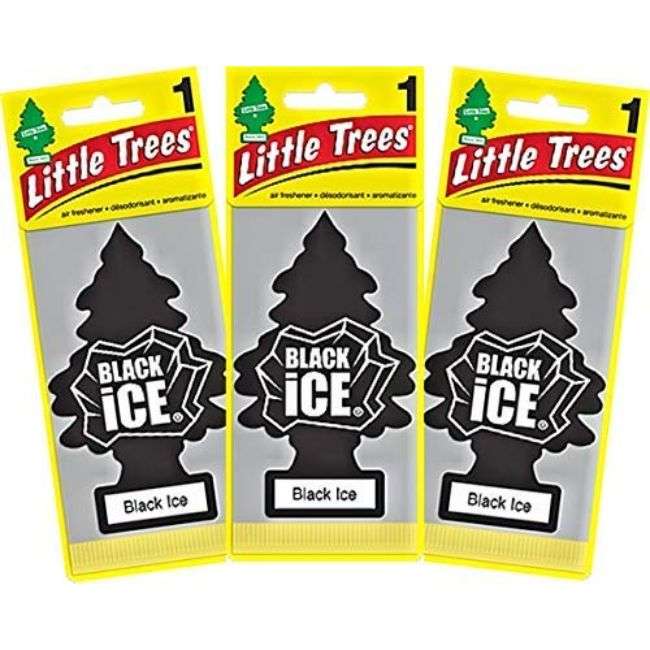 Little Tree 3 Piece Pack Paper Airfreshner Black Ice