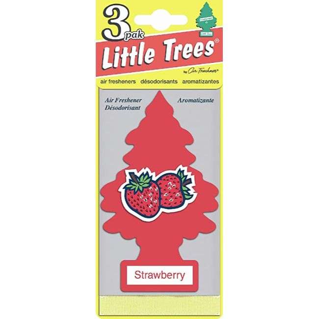 Little Tree 3 Piece Pack Paper Airfreshner Strawberry