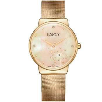 ECSTACY WOMEN'S ANALOG PINK DIAL WATCH ROSE GOLD
