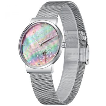 ECSTACY WOMEN'S ANALOG MULTI COLOR DIAL WATCH SILVER