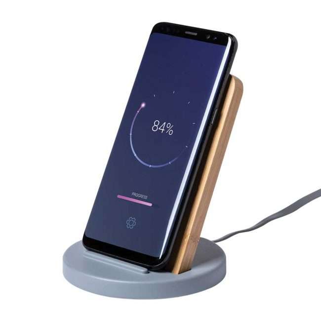 BYFT005682 Wireless Charger Phone Stand Natural - Grey Set of 1-B